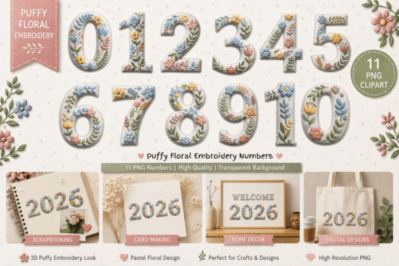 Review: Puffy Floral Embroidery Numbers 0-10