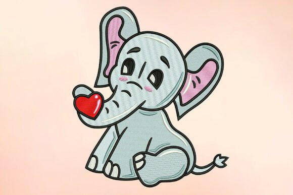 Review: Shy Elephant with Heart Embroidery