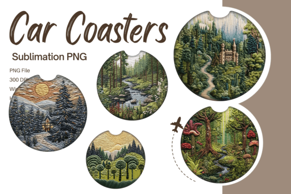 Reviewing the 3D Forest Embroidery Car Coaster PNG