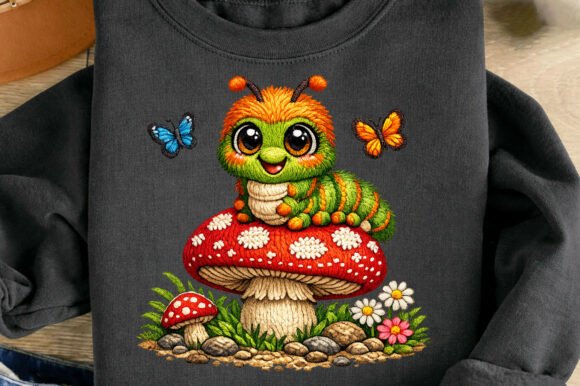 Reviewing Whimsical Caterpillar Faux Embroidery